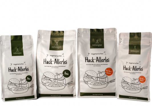 Neue umweltfreundliche Verpackung des vegetarischen möhrengrün Hack-Allerlei
